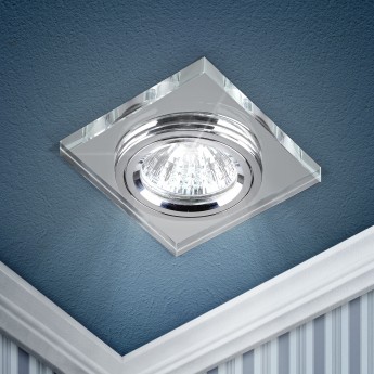 Светильник ЭРА DK8 CH/WH декор стекло квадрат MR16 12V/220V 50W хром/зеркальный Светильник ЭРА DK8 CH/WH декор стекло квадрат MR16 12V/220V 50W хром/зеркальный